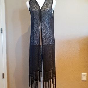 Travel Elements L Black long vest/cardigan